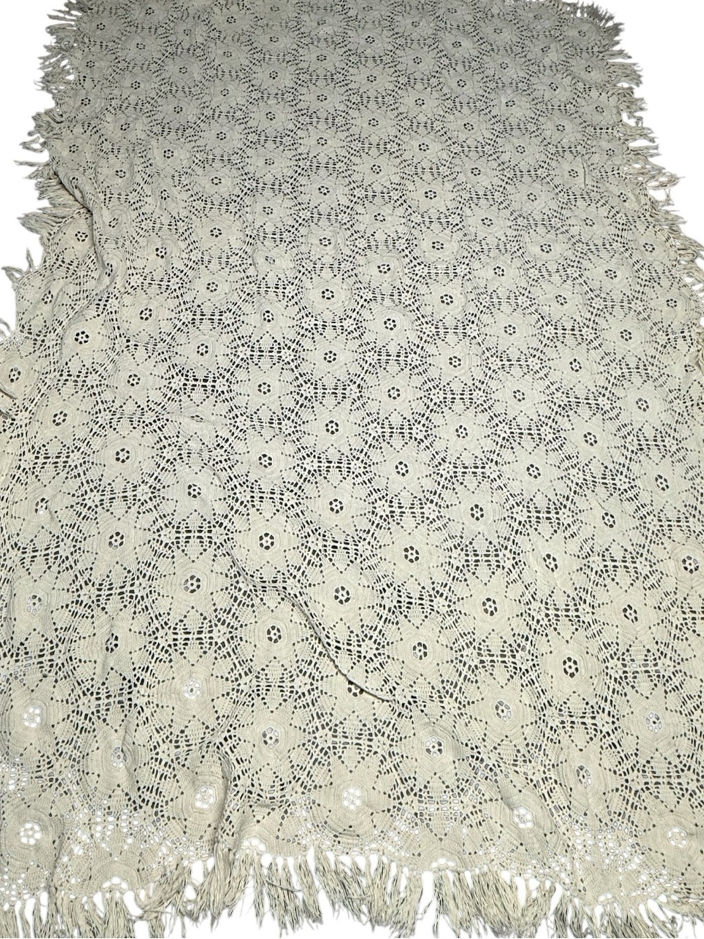 Crochet Table  Fringe Cloth, Hand Crafted